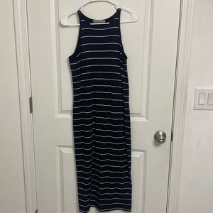 ATHLETA Pima Cotton Black and white Stripes dress Size S